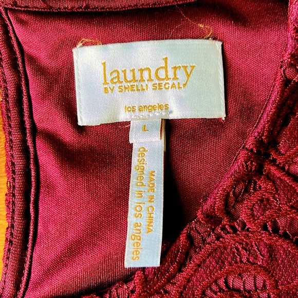 laundry by Shelli Segal Burgundy Lace Too - Picture 3 of 4